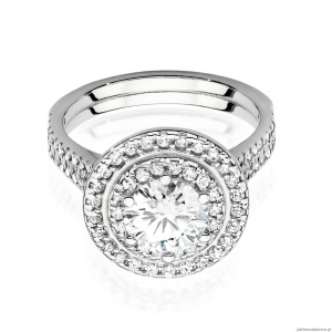 Pierścionek W0549 Diament Laboratoryjny 1,00ct białe złoto 375