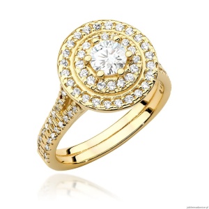 Pierścionek W0549 Diament Laboratoryjny 0,40ct żółte złoto 375