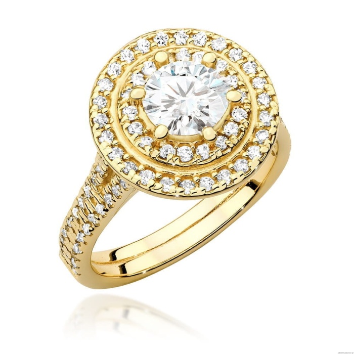 Pierścionek W0549 Diament Laboratoryjny 0,70ct żółte złoto 375