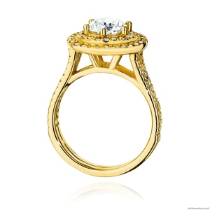 Pierścionek W0549 Diament Laboratoryjny 1,00ct żółte złoto 375