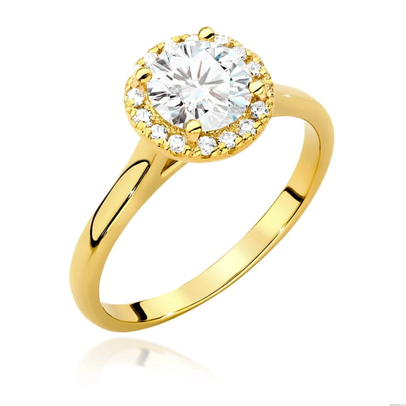 Pierścionek W0550 Diament Laboratoryjny 1,00ct żółte złoto 375