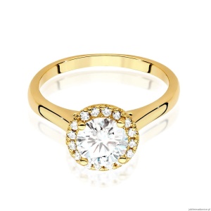 Pierścionek W0550 Diament Laboratoryjny 1,00ct żółte złoto 375