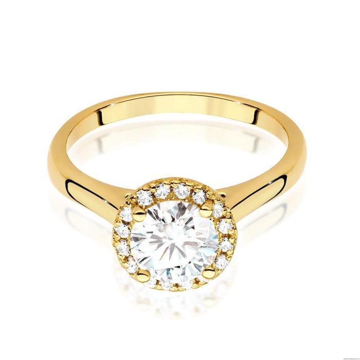 Pierścionek W0550 Diament Laboratoryjny 1,00ct żółte złoto 375