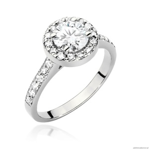 Pierścionek W0551 Diament Laboratoryjny 0,70ct białe złoto 375