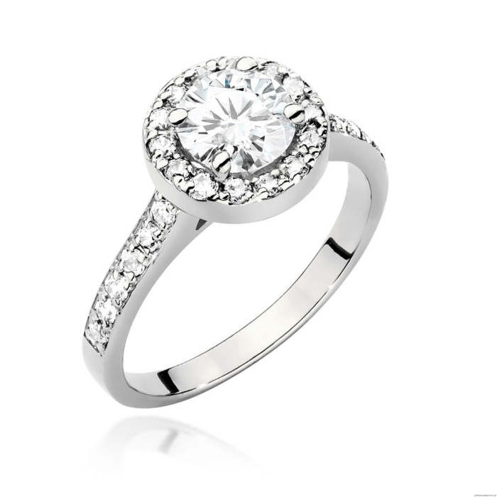 Pierścionek W0551 Diament Laboratoryjny 0,70ct białe złoto 375