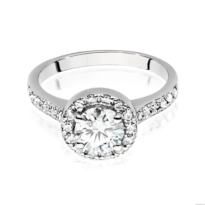 Pierścionek W0551 Diament Laboratoryjny 0,70ct białe złoto 375
