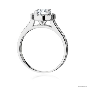 Pierścionek W0551 Diament Laboratoryjny 0,70ct białe złoto 375