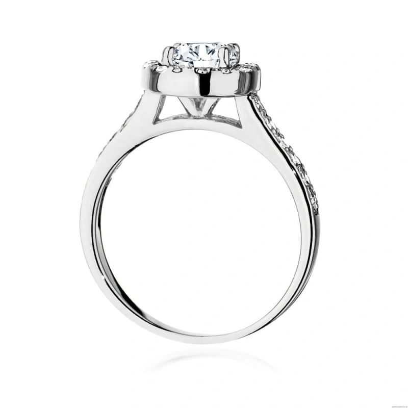 Pierścionek W0551 Diament Laboratoryjny 0,70ct białe złoto 375