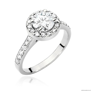 Pierścionek W0551 Diament Laboratoryjny 1,00ct białe złoto 375