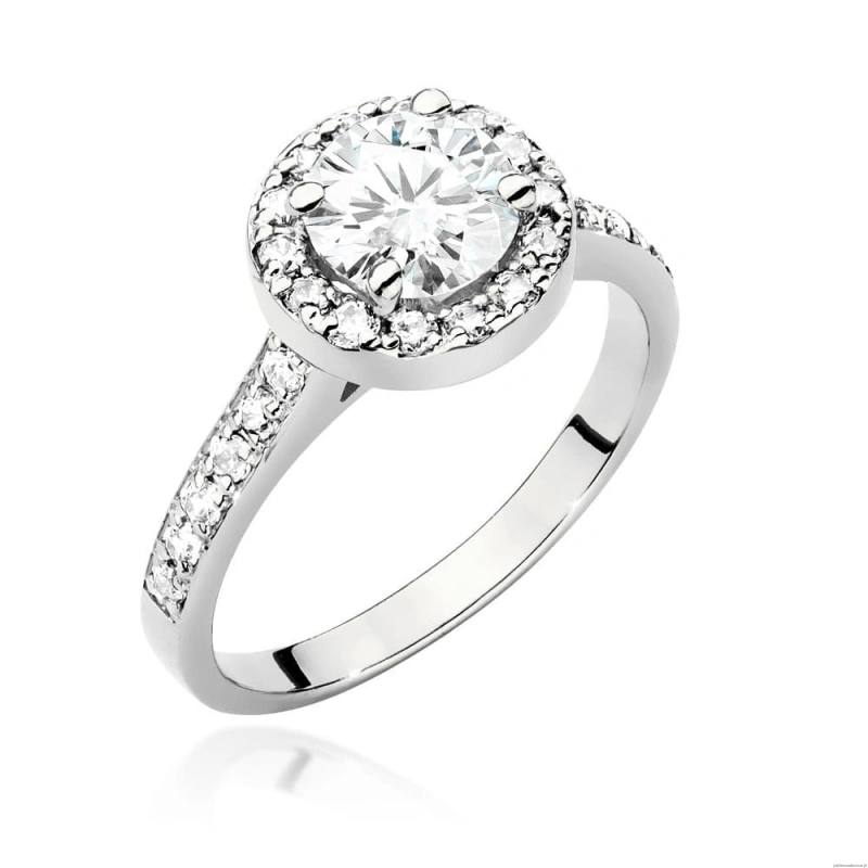 Pierścionek W0551 Diament Laboratoryjny 1,00ct białe złoto 375