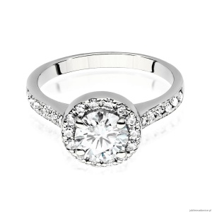 Pierścionek W0551 Diament Laboratoryjny 1,00ct białe złoto 375