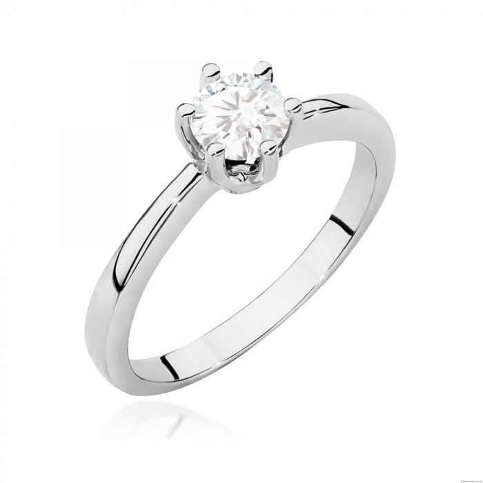 Pierścionek W0563 Diament Laboratoryjny 0,50ct białe złoto 375