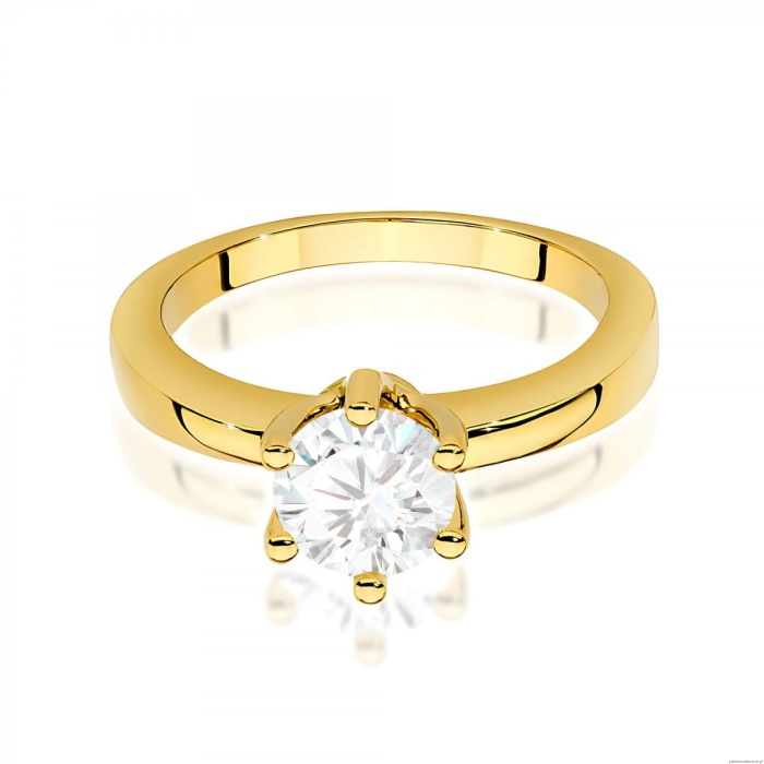 Pierścionek W0563 Diament Laboratoryjny 1,00ct żółte złoto 375