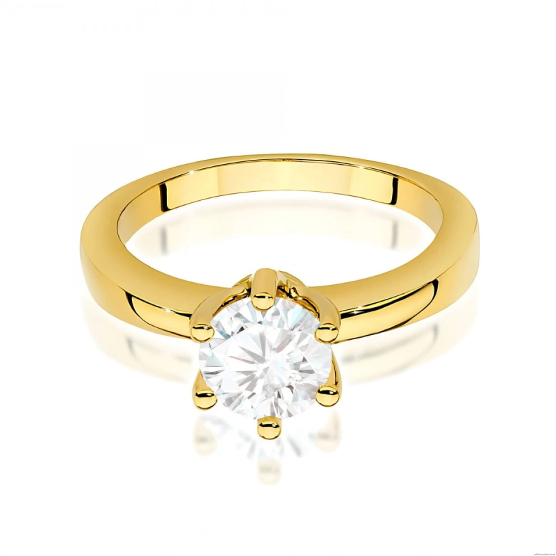 Pierścionek W0563 Diament Laboratoryjny 1,00ct żółte złoto 375