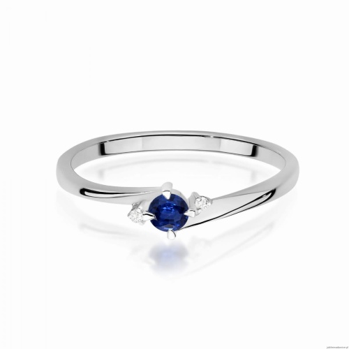 Pierścionek W0346 Szafir 0,15ct białe złoto 375