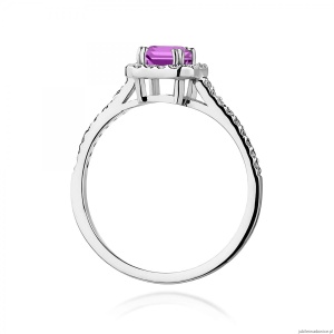 Pierścionek W0422 Ametyst 0,50ct białe złoto 375