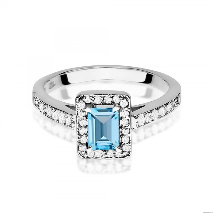 Pierścionek W0422 Topaz Swiss 0,65ct białe złoto 375