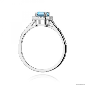 Pierścionek W0422 Topaz Swiss 0,65ct białe złoto 375