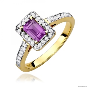 Pierścionek W0422 Ametyst 0,50ct żółte złoto 375