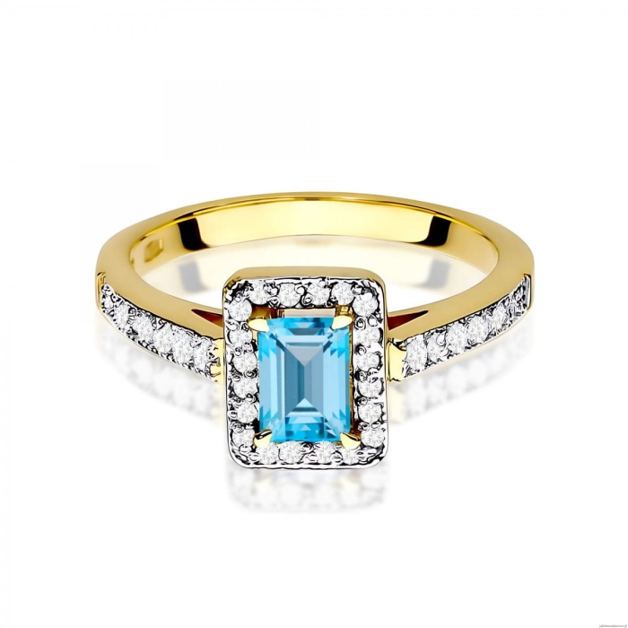 Pierścionek W0422 Topaz Swiss 0,65ct żółte złoto 375
