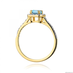 Pierścionek W0422 Topaz Swiss 0,65ct żółte złoto 375