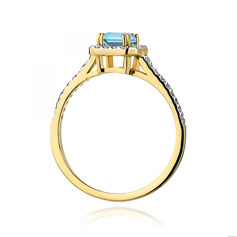 Pierścionek W0422 Topaz Swiss 0,65ct żółte złoto 375