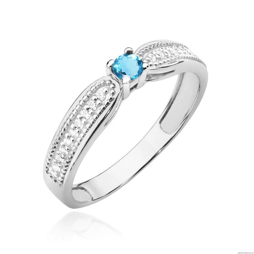 Pierścionek W0449 Topaz Swiss 0,15ct białe złoto 375