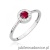 Pierścionek W0616 Rubin 0,30ct białe złoto 375