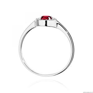 Pierścionek W0616 Rubin 0,30ct białe złoto 375