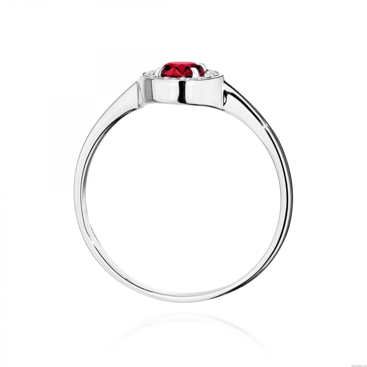 Pierścionek W0616 Rubin 0,30ct białe złoto 375
