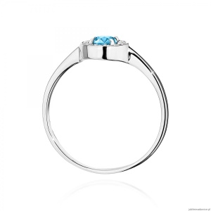 Pierścionek W0616 Topaz Swiss 0,25ct białe złoto 375