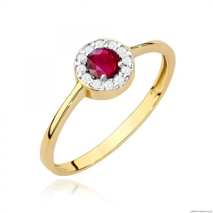 Pierścionek W0616 Rubin 0,30ct żółte złoto 375