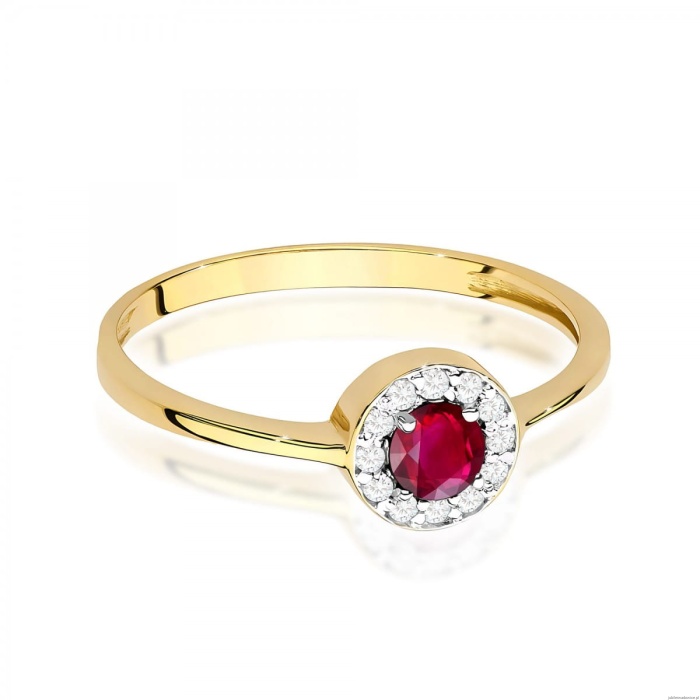 Pierścionek W0616 Rubin 0,30ct żółte złoto 375