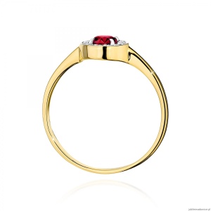 Pierścionek W0616 Rubin 0,30ct żółte złoto 375