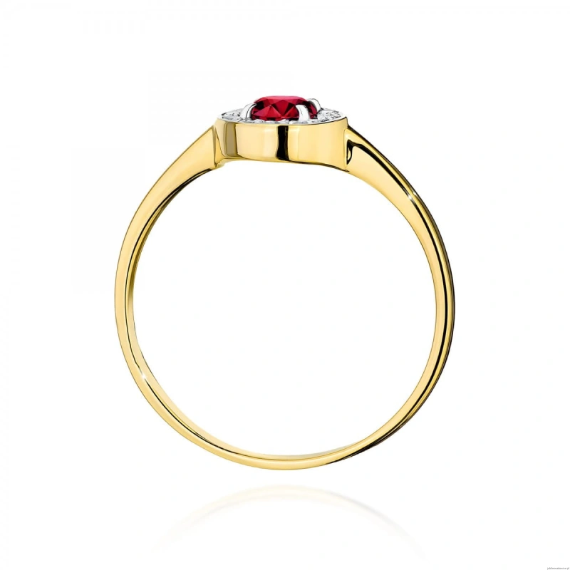 Pierścionek W0616 Rubin 0,30ct żółte złoto 375
