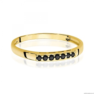 Pierścionek W0619 Czarny Diament 0,12ct żółte złoto 375