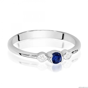 Pierścionek W0620 Szafir 0,15ct białe złoto 375