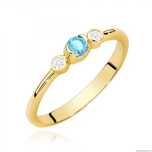 Pierścionek W0620 Topaz Swiss 0,15ct żółte złoto 375