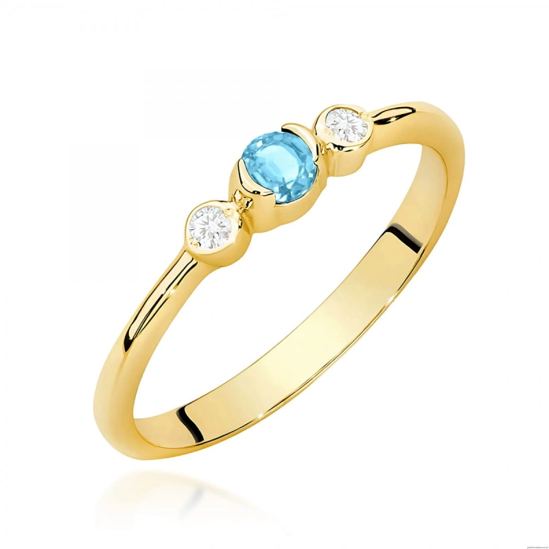 Pierścionek W0620 Topaz Swiss 0,15ct żółte złoto 375