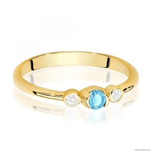 Pierścionek W0620 Topaz Swiss 0,15ct żółte złoto 375