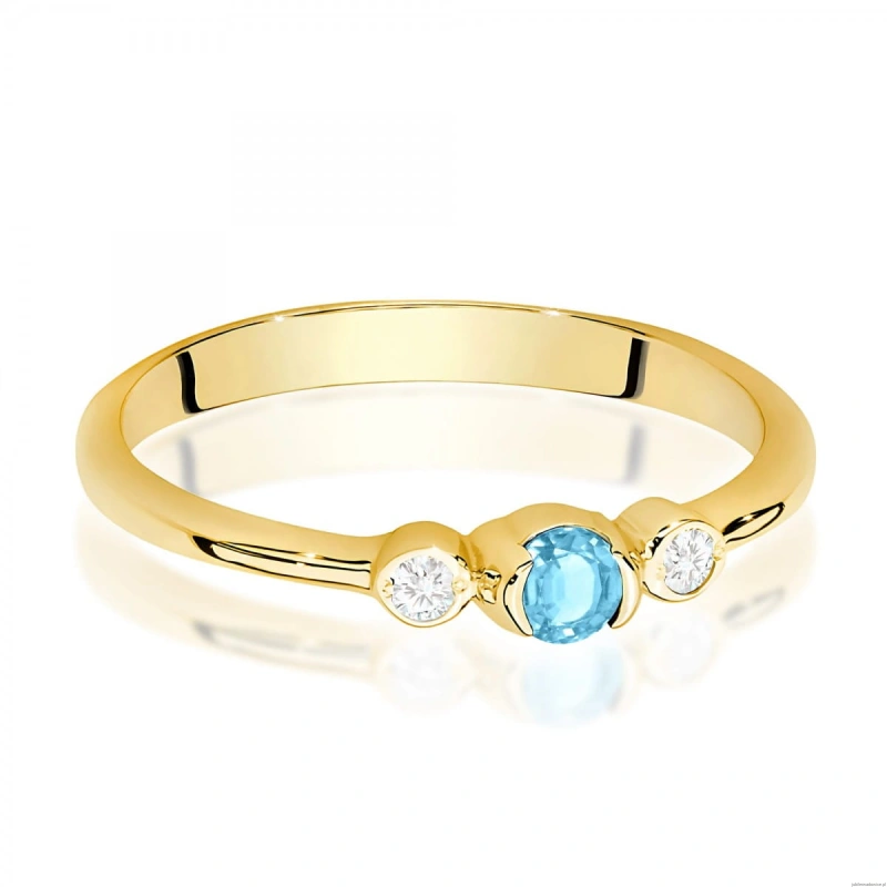 Pierścionek W0620 Topaz Swiss 0,15ct żółte złoto 375