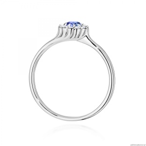 Pierścionek W0622 Tanzanit 0,50ct białe złoto 375