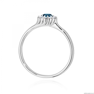 Pierścionek W0622 Topaz London Blue 0,50ct białe złoto 375