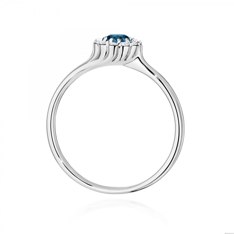 Pierścionek W0622 Topaz London Blue 0,50ct białe złoto 375