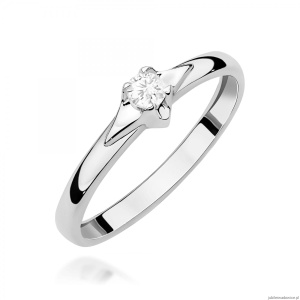 Pierścionek W0666 z diamentami białe złoto 375