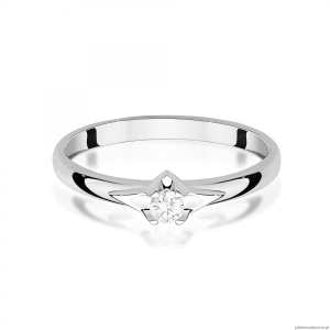 Pierścionek W0666 z diamentami białe złoto 375