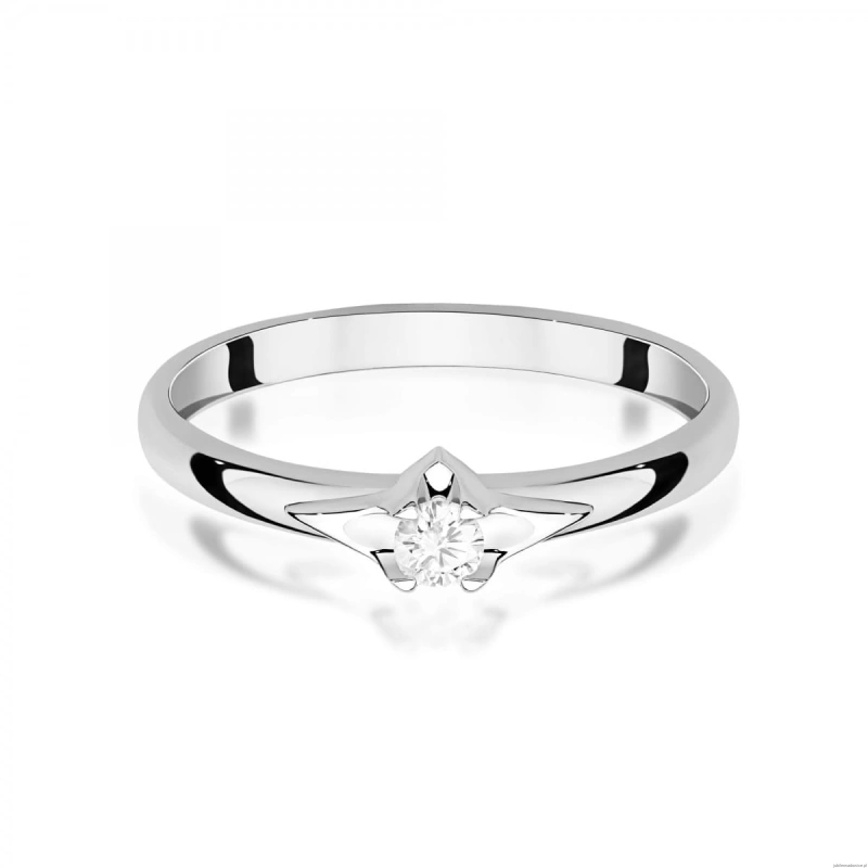 Pierścionek W0666 z diamentami białe złoto 375