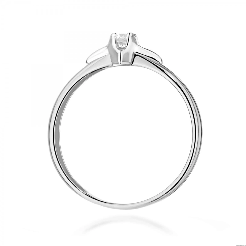 Pierścionek W0666 z diamentami białe złoto 375