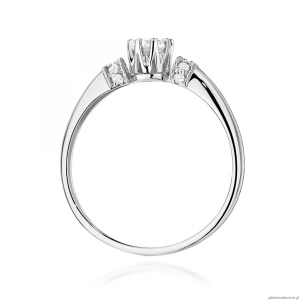 Pierścionek W0667 z diamentami białe złoto 375