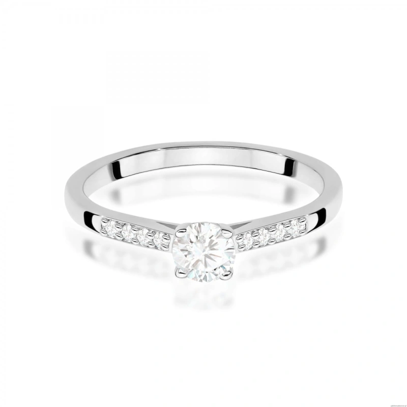 Pierścionek W0668 z diamentami białe złoto 375